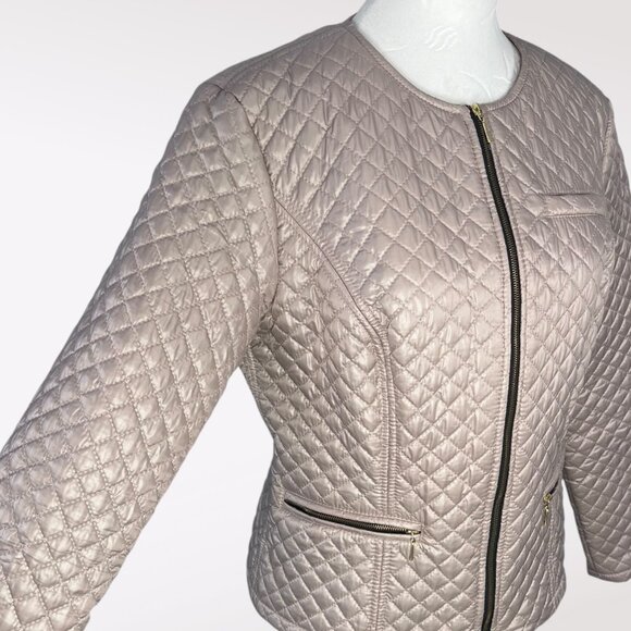 Jolmar Metallic Quilted Zip Jacket Blush Lightweight Bomber Style Small - Picture 7 of 10